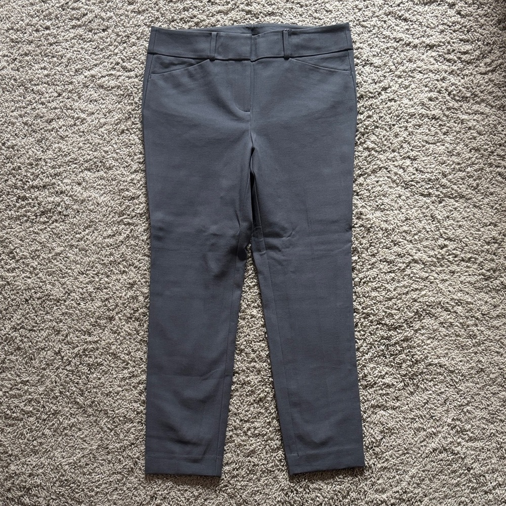 LOFT Marisa Slate Gray Tailored Straight-Leg Pants - Picture 2 of 14